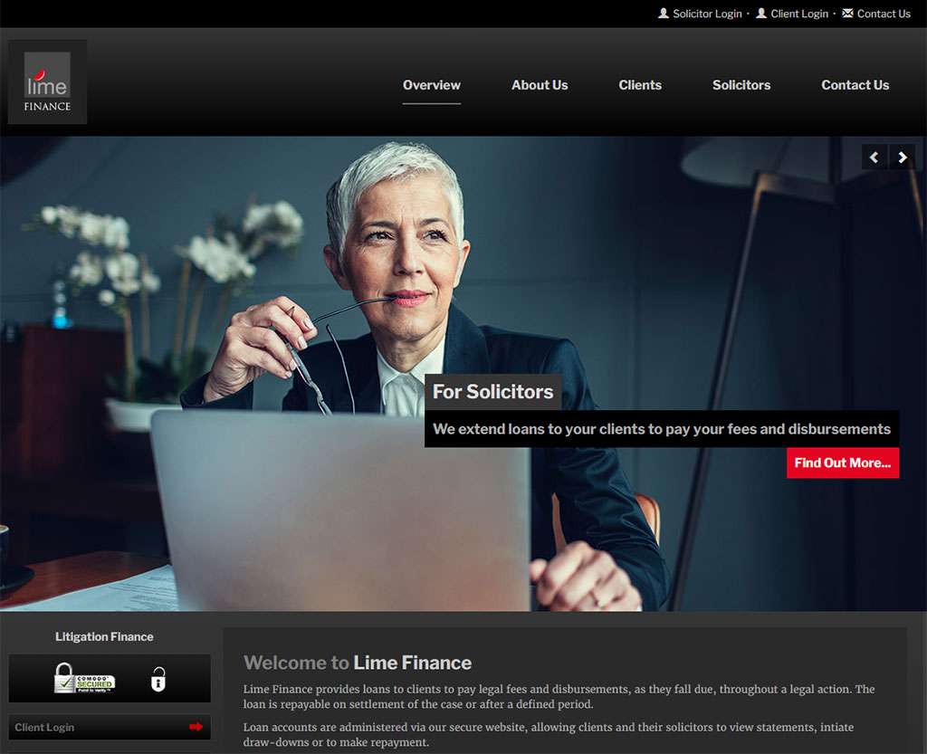 Lime Finance - Litigation finance CMS website development